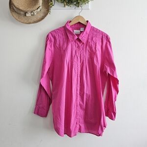 💗 Company One Pink Button Down Shirt XXL 100% Cotton Long Sleeve Blouse